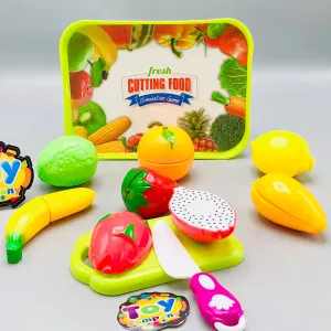10Pcs Pretend Fruit & Vegetable Cutting Set - Assortment