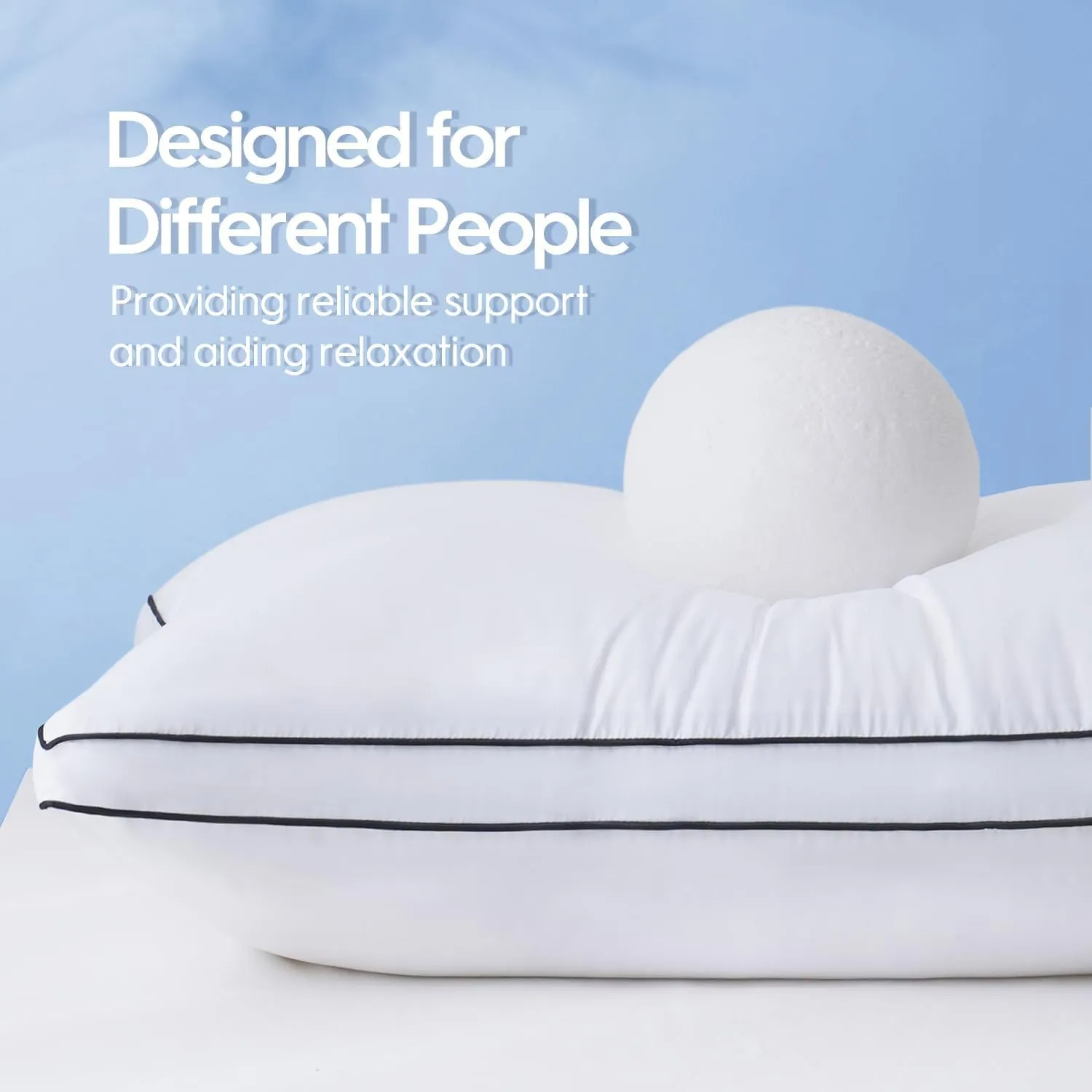 9villa Hybrid Pure Original Microfiber Pillow|Down Pillow For Sleeping|Soft Support For Side,Back And Stomach Sleepers,Medium Firm,Neck Supportive Pillow, Size 17X27 Inch Set Of 2, White