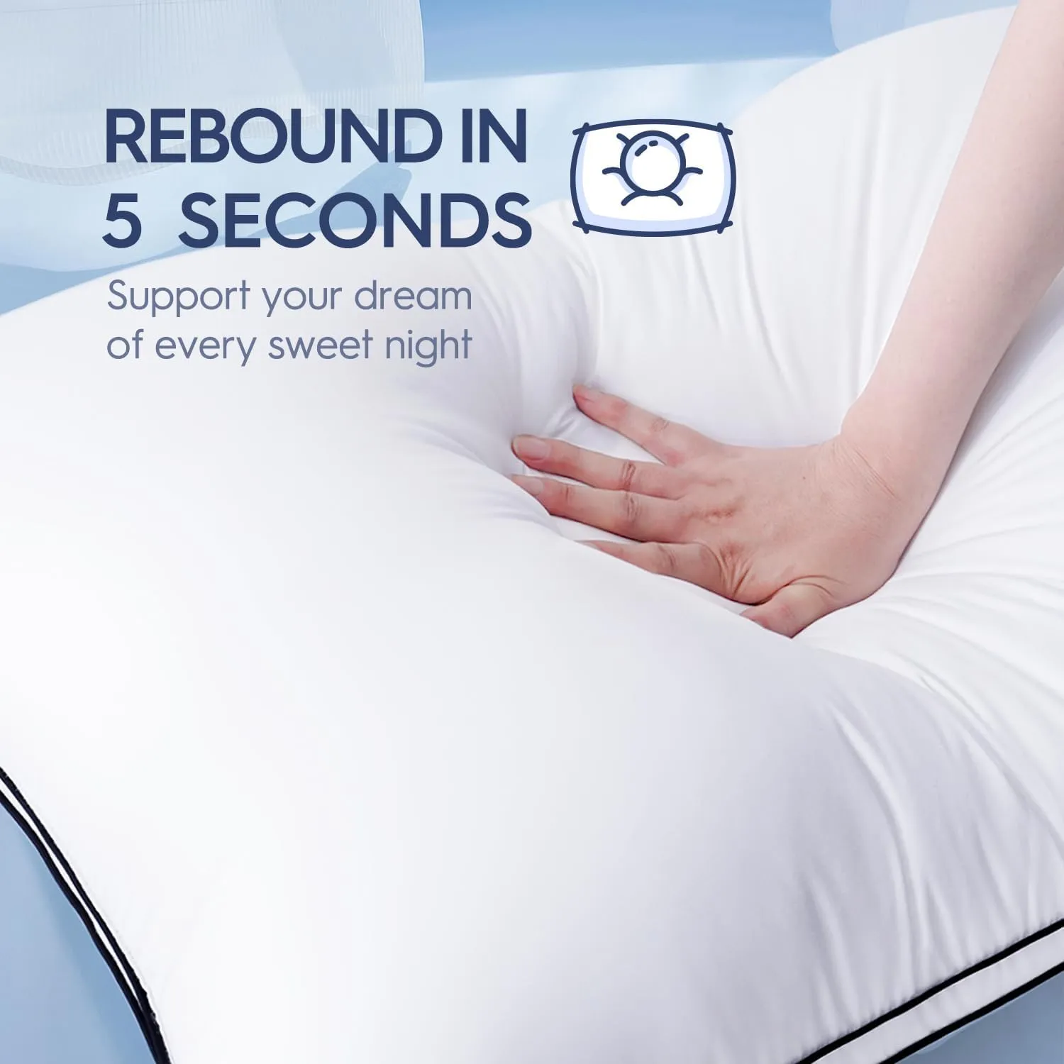 9villa Hybrid Pure Original Microfiber Pillow|Down Pillow For Sleeping|Soft Support For Side,Back And Stomach Sleepers,Medium Firm,Neck Supportive Pillow, Size 17X27 Inch Set Of 2, White