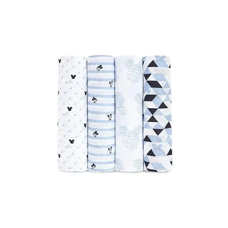 Aden   Anais - Disney Baby Swaddle, Graphic Mickey 4 Pack