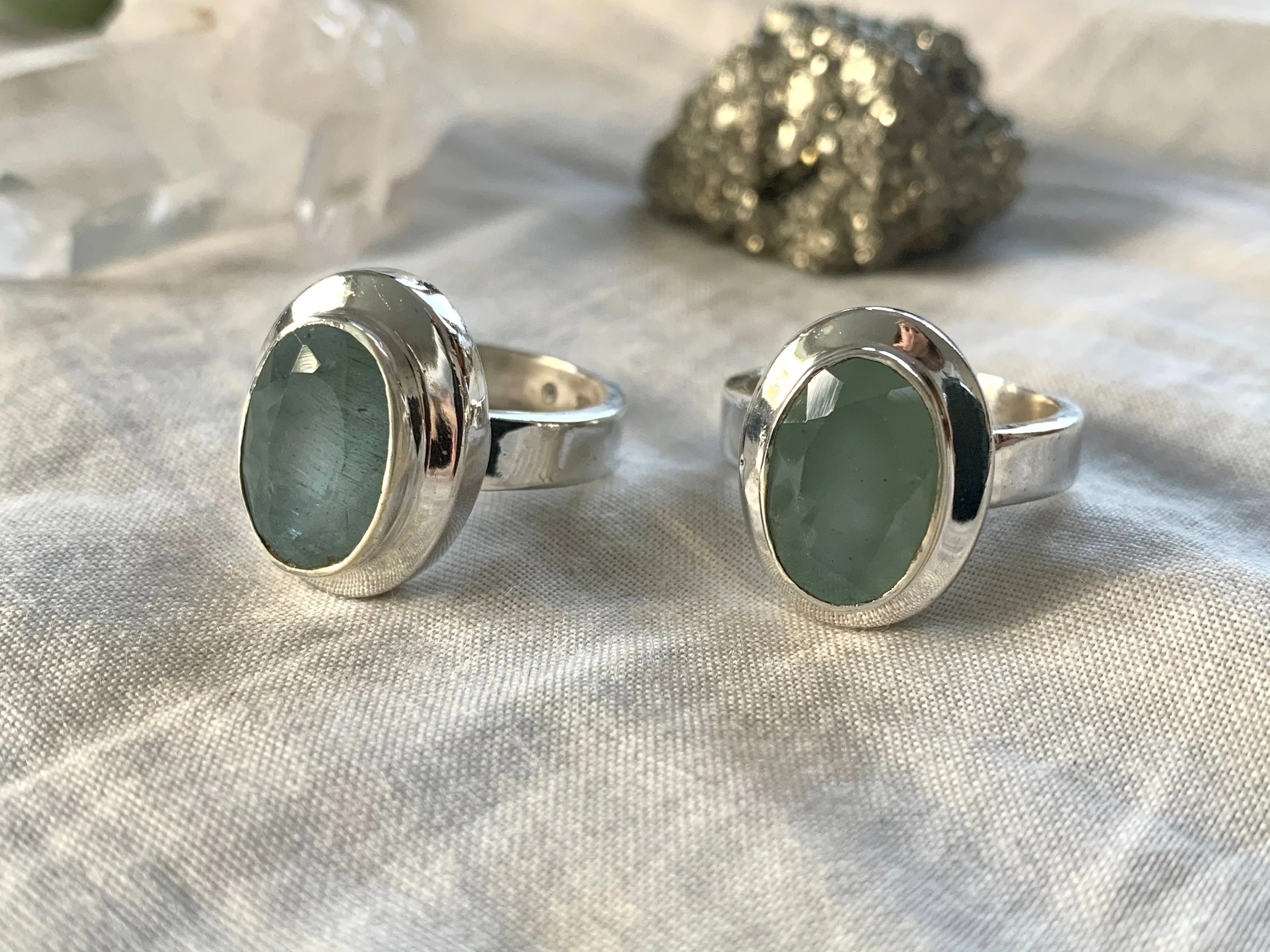 Aquamarine Ansley Ring - Long Oval
