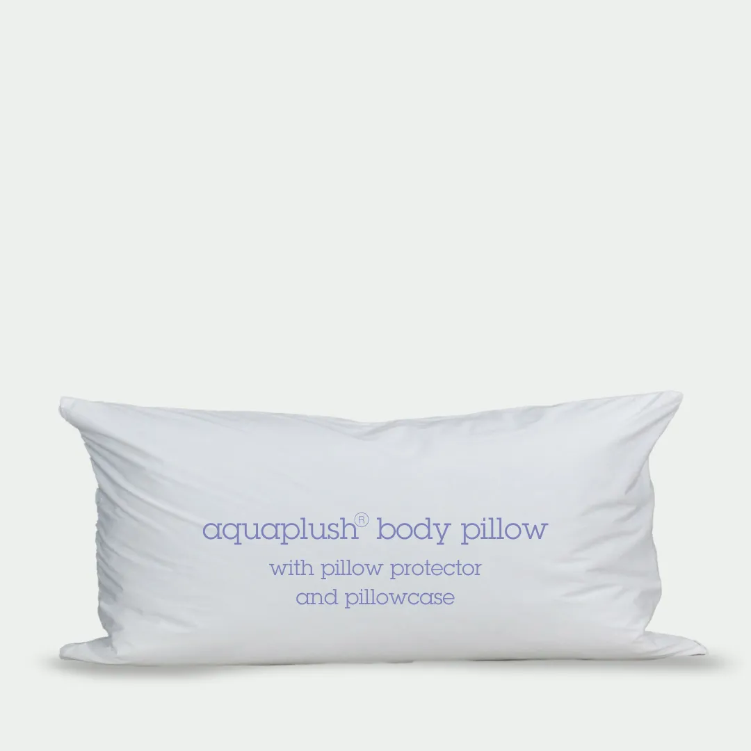 aquaplush® down alternative body pillow with pillow protector and pillowcase