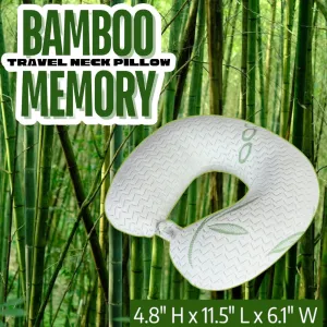 Bamboo Memory Foam Travel Neck Pillow