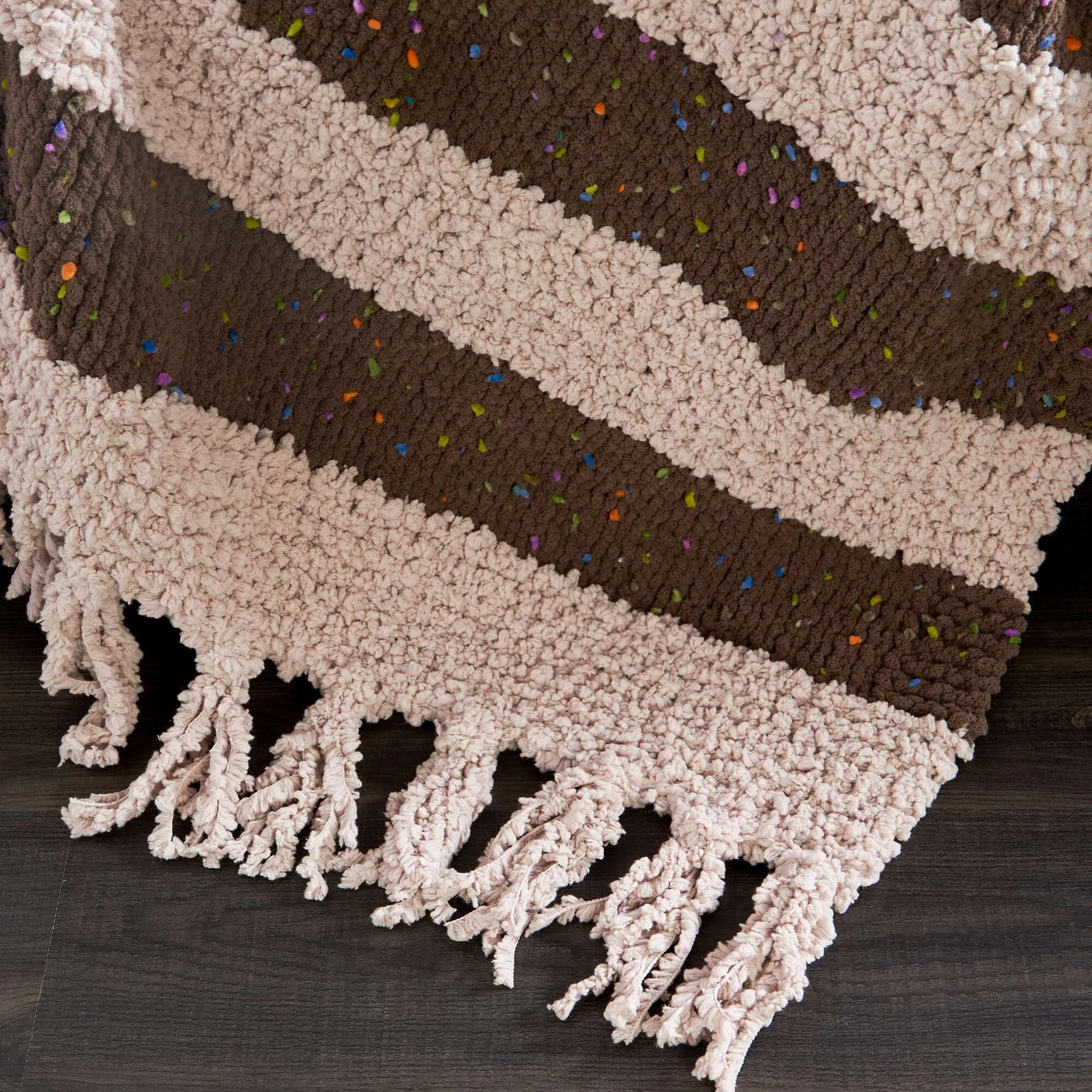 Bernat Let's Stripe it Cozy Knit Throw