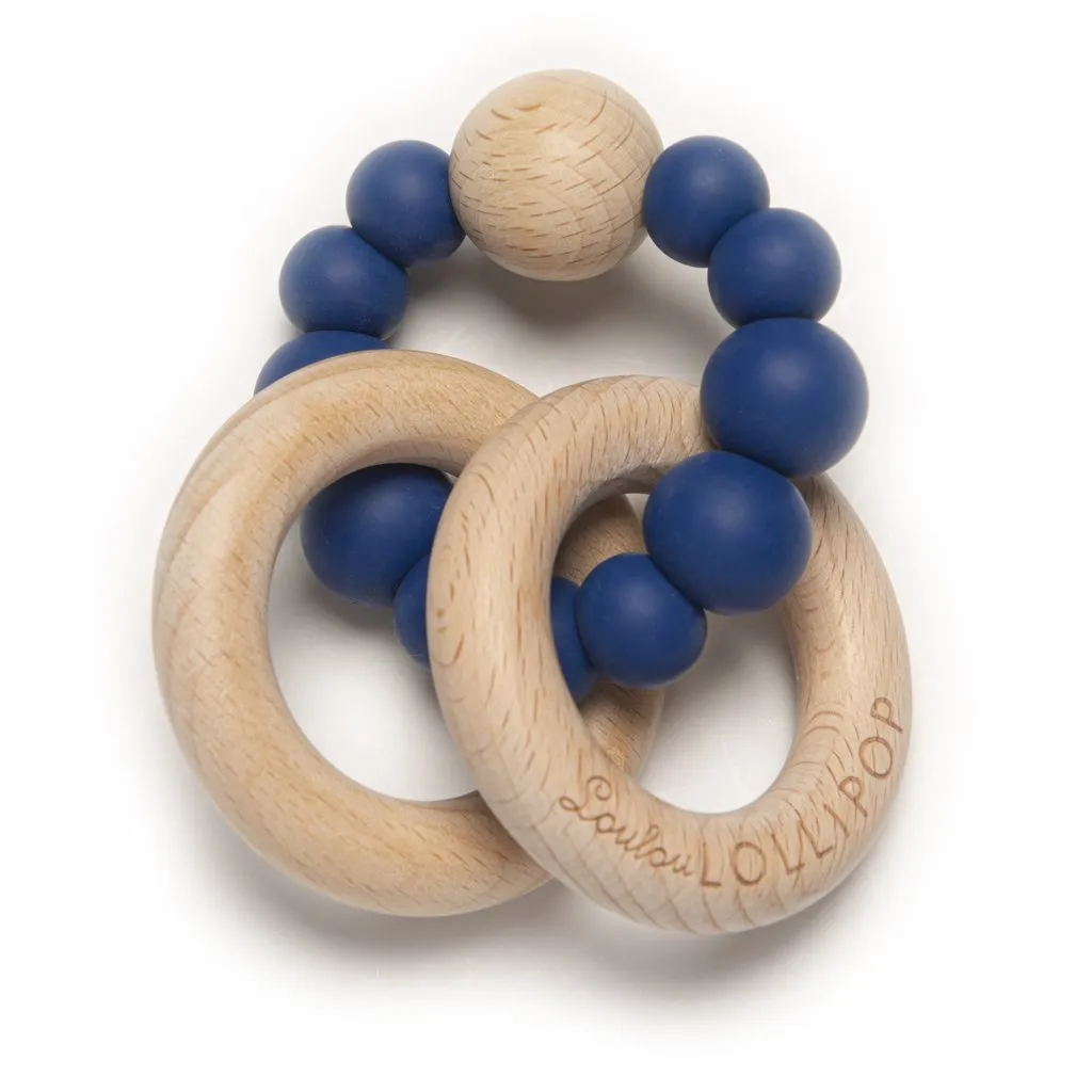 Bubble Silicone And Wood Teether