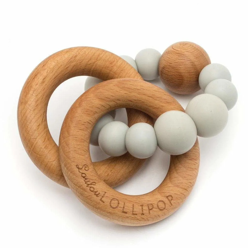 Bubble Silicone And Wood Teether