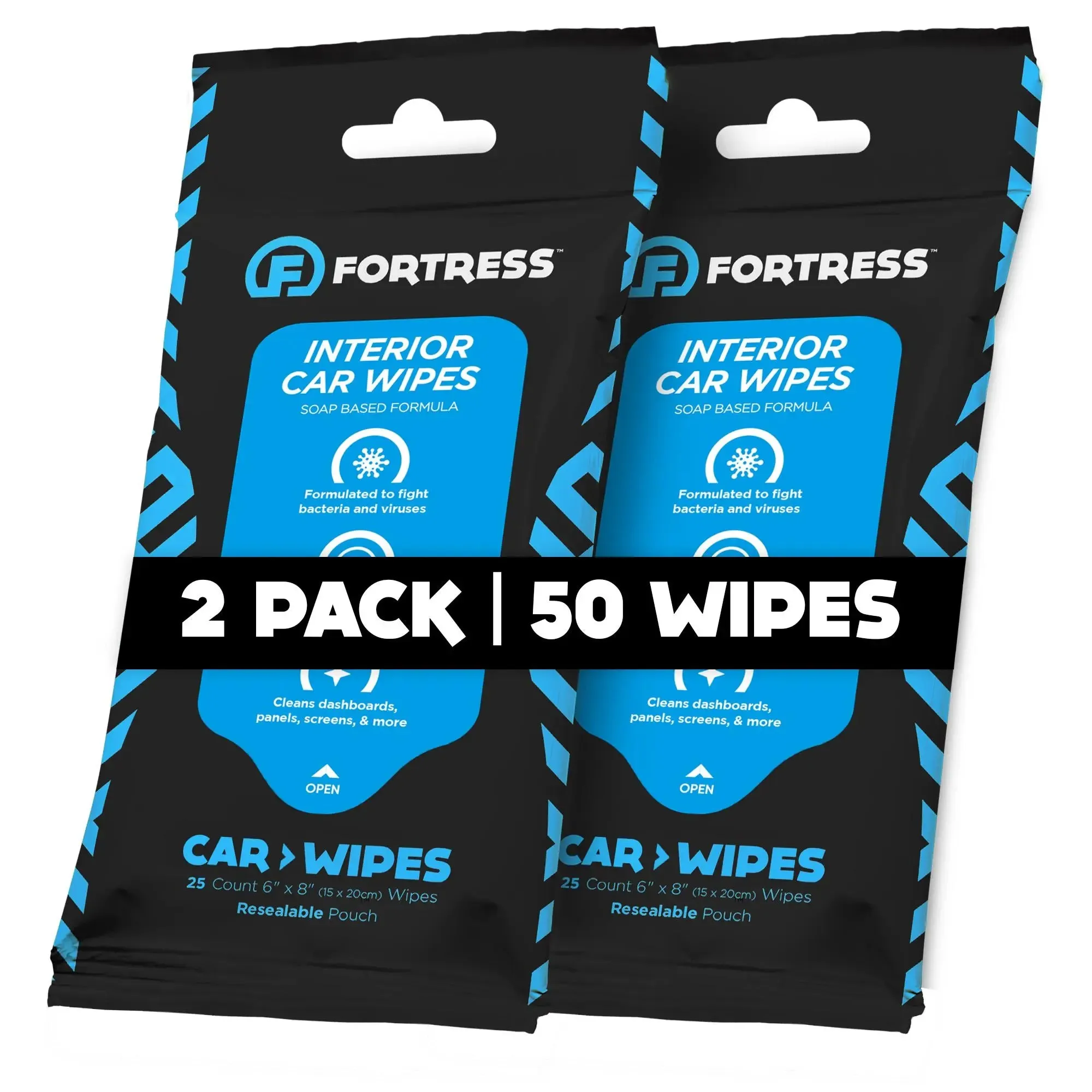 Car Wipes (25 ct.) To-Go Cleaning Wipes for Car Interiors