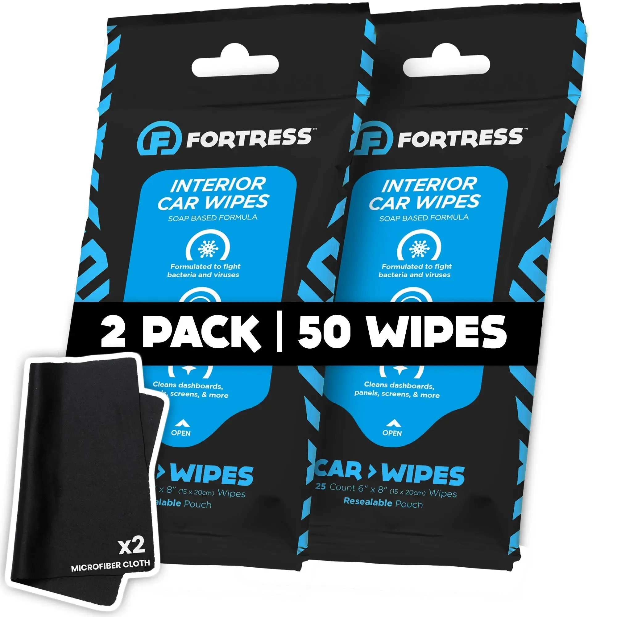 Car Wipes (25 ct.) To-Go Cleaning Wipes for Car Interiors