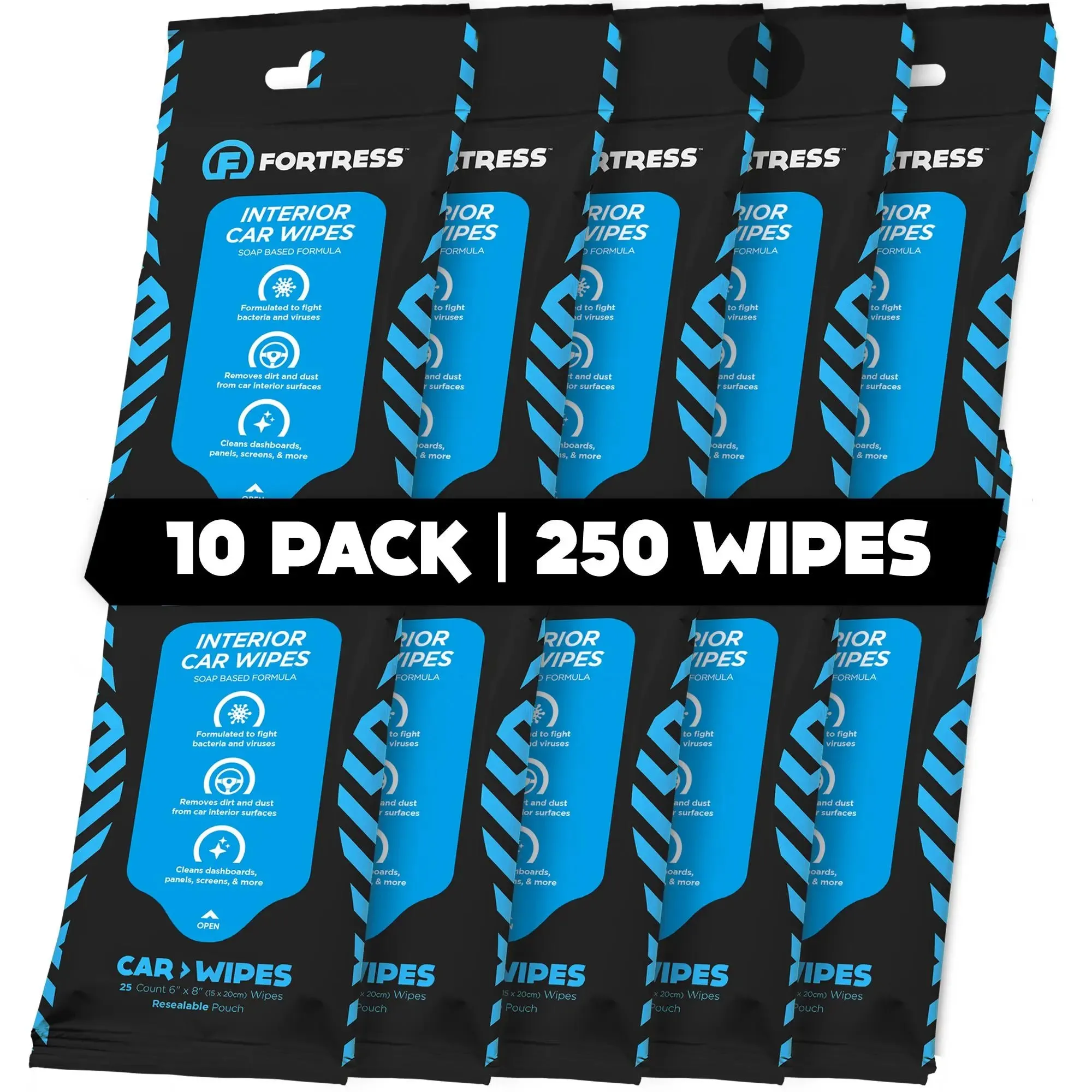 Car Wipes (25 ct.) To-Go Cleaning Wipes for Car Interiors