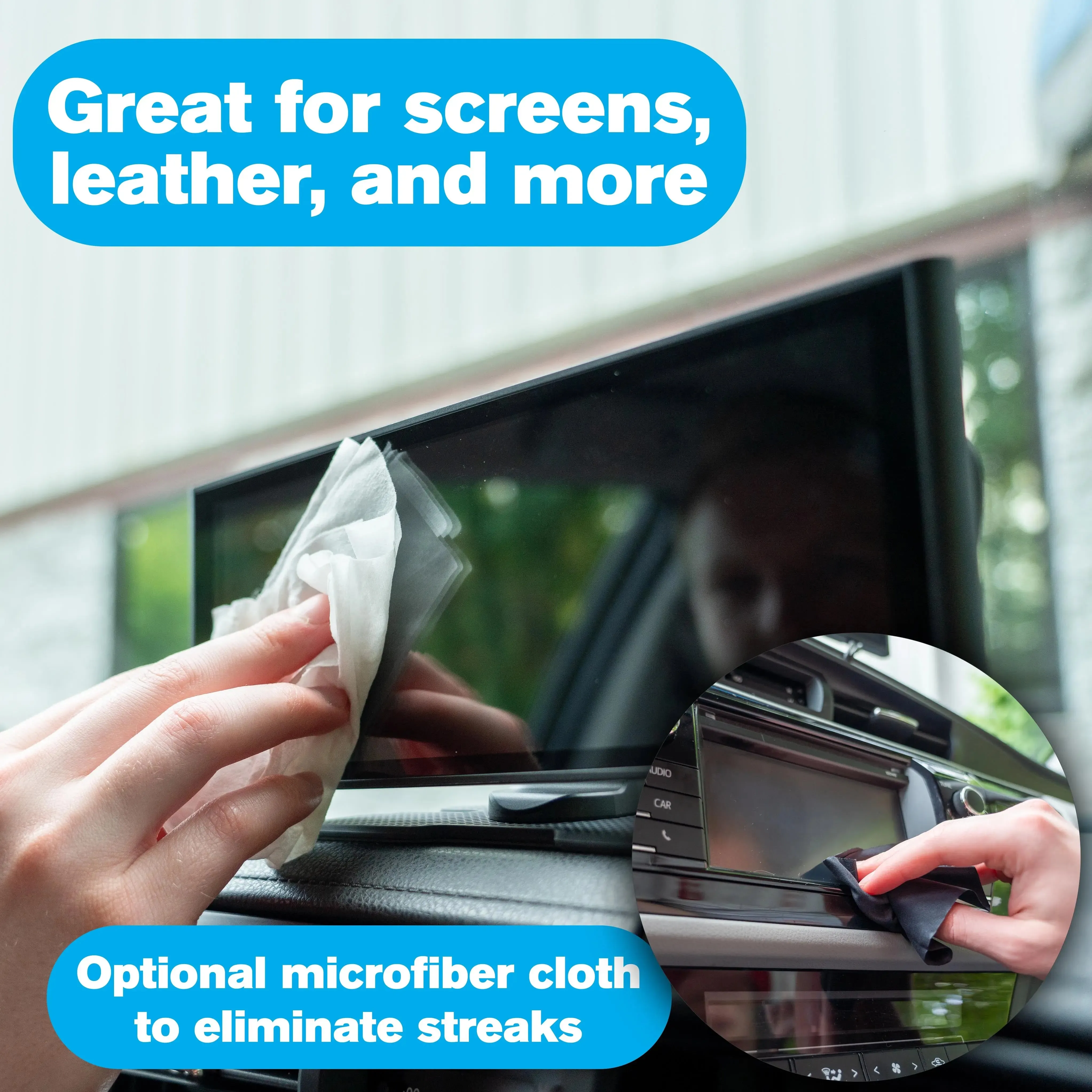 Car Wipes (25 ct.) To-Go Cleaning Wipes for Car Interiors