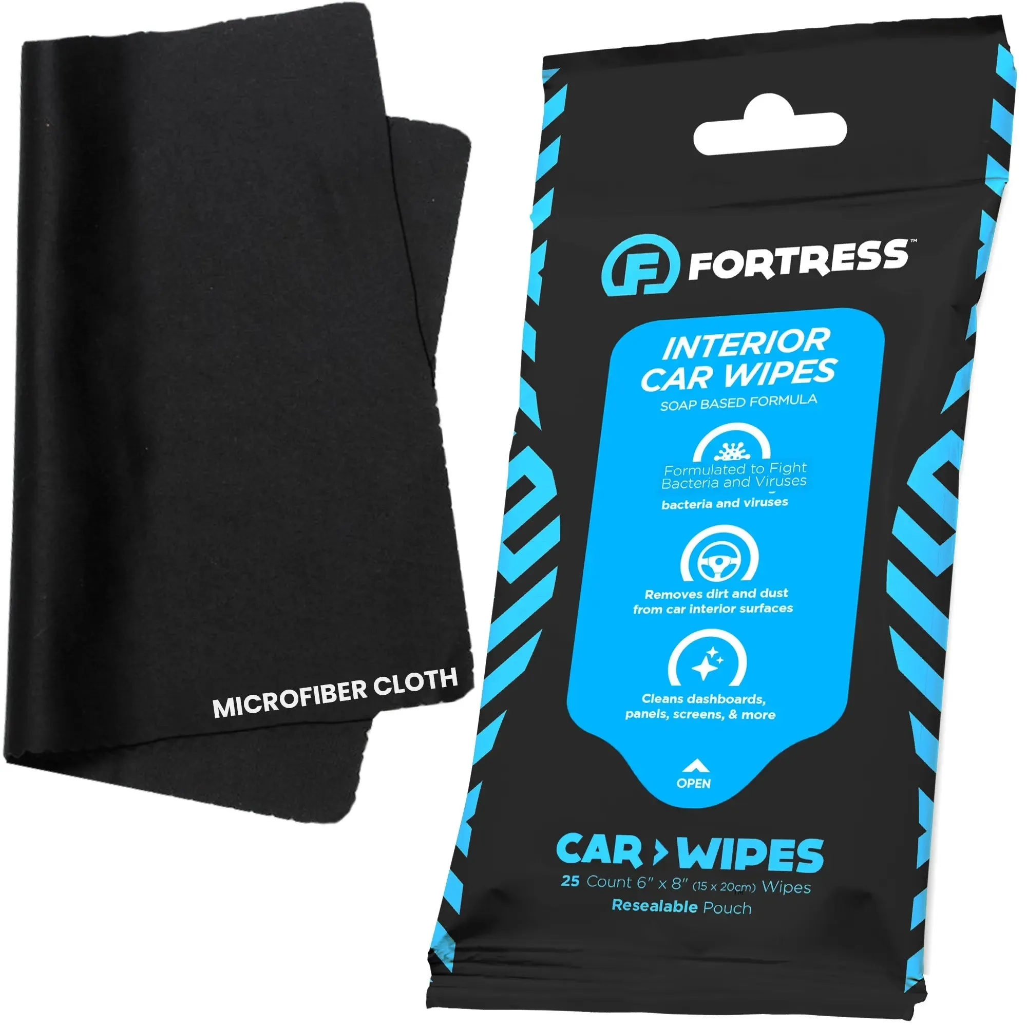 Car Wipes (25 ct.) To-Go Cleaning Wipes for Car Interiors