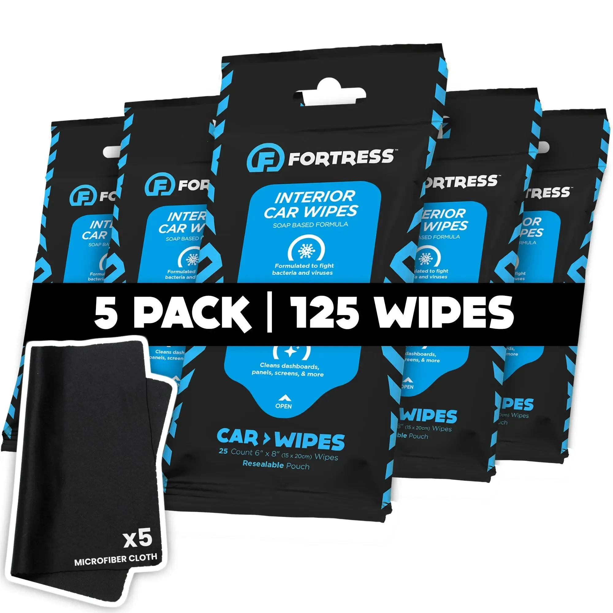 Car Wipes (25 ct.) To-Go Cleaning Wipes for Car Interiors