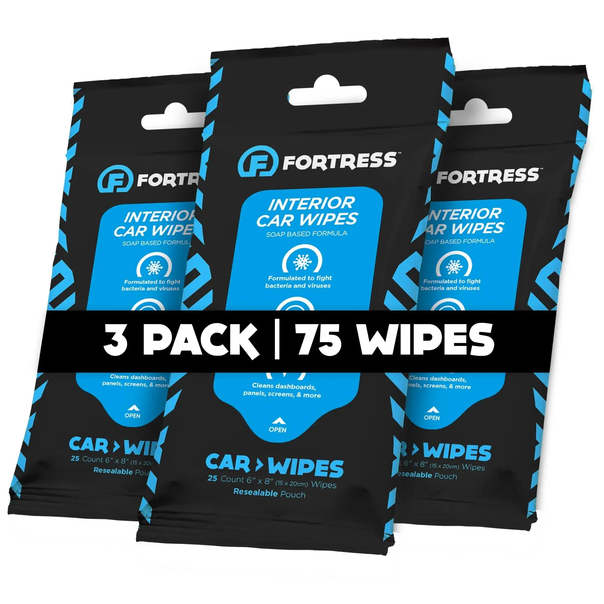 Car Wipes (25 ct.) To-Go Cleaning Wipes for Car Interiors