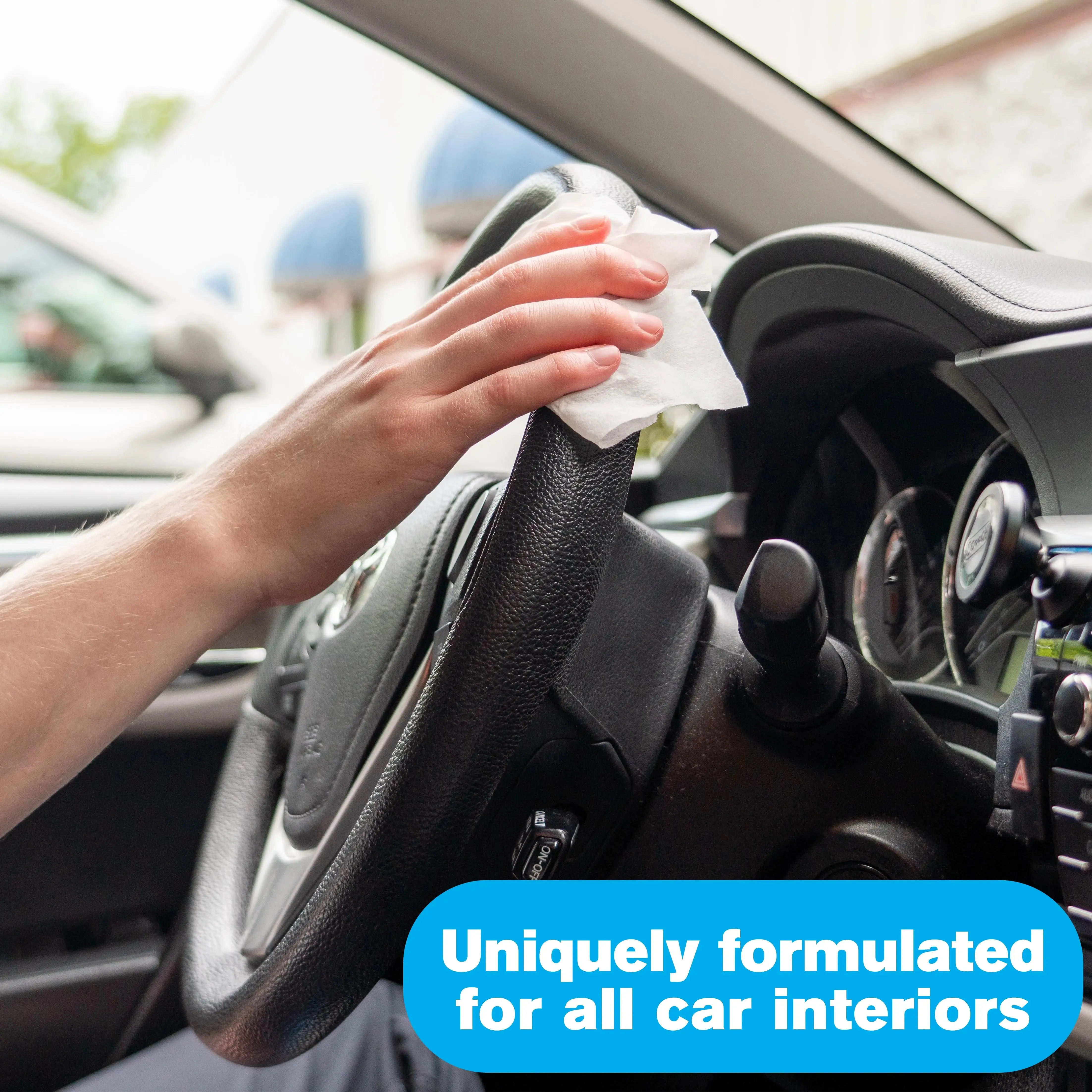 Car Wipes (25 ct.) To-Go Cleaning Wipes for Car Interiors