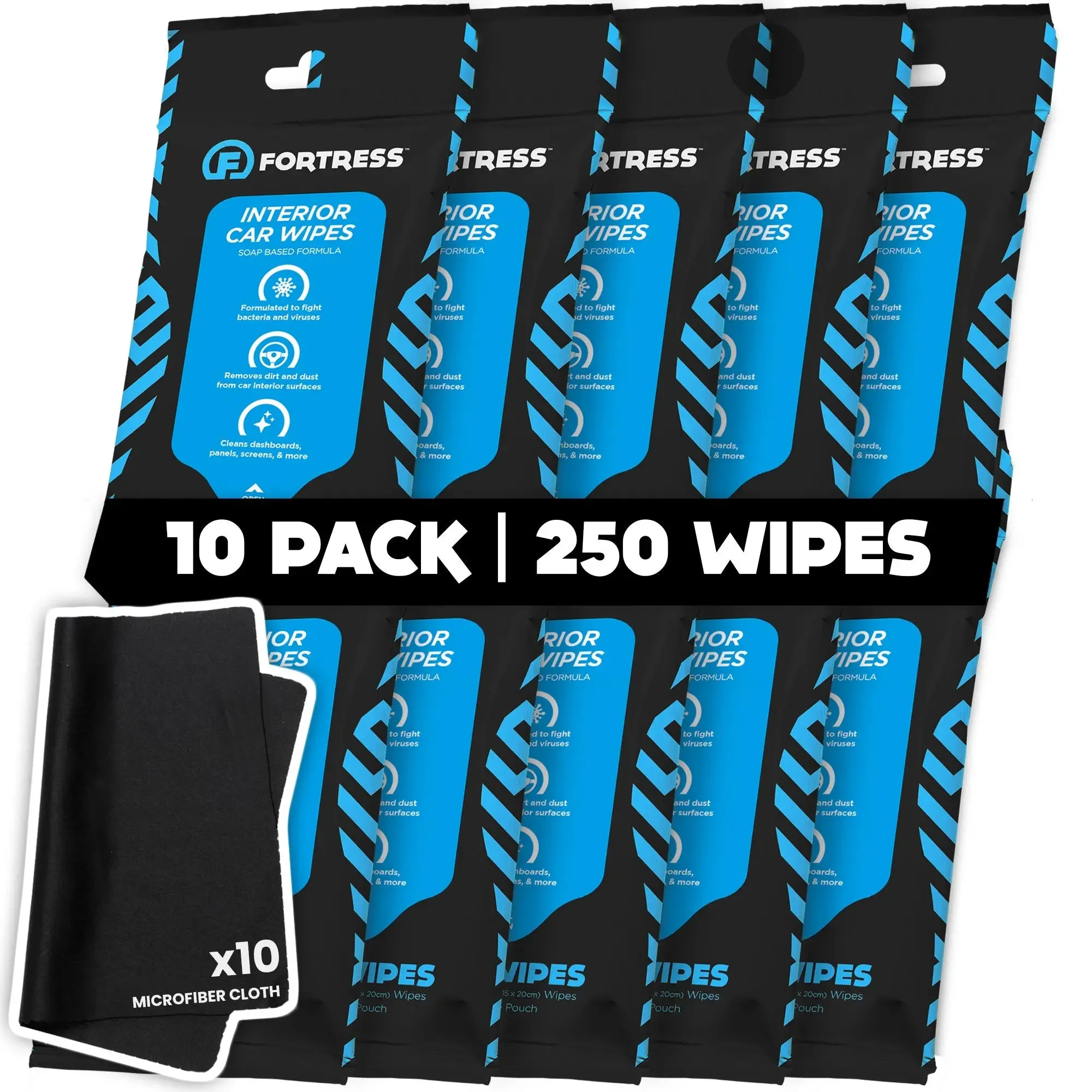 Car Wipes (25 ct.) To-Go Cleaning Wipes for Car Interiors