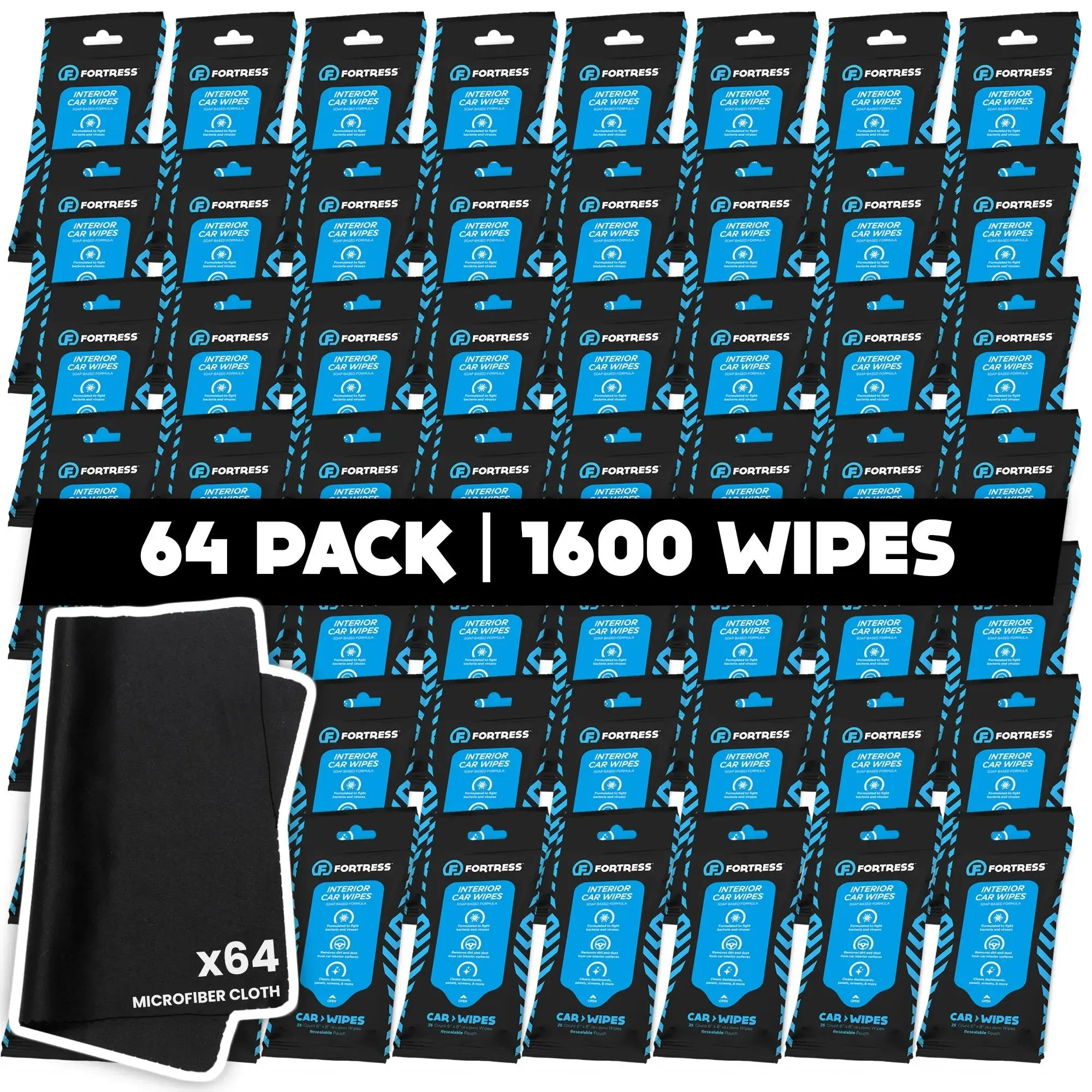 Car Wipes (25 ct.) To-Go Cleaning Wipes for Car Interiors
