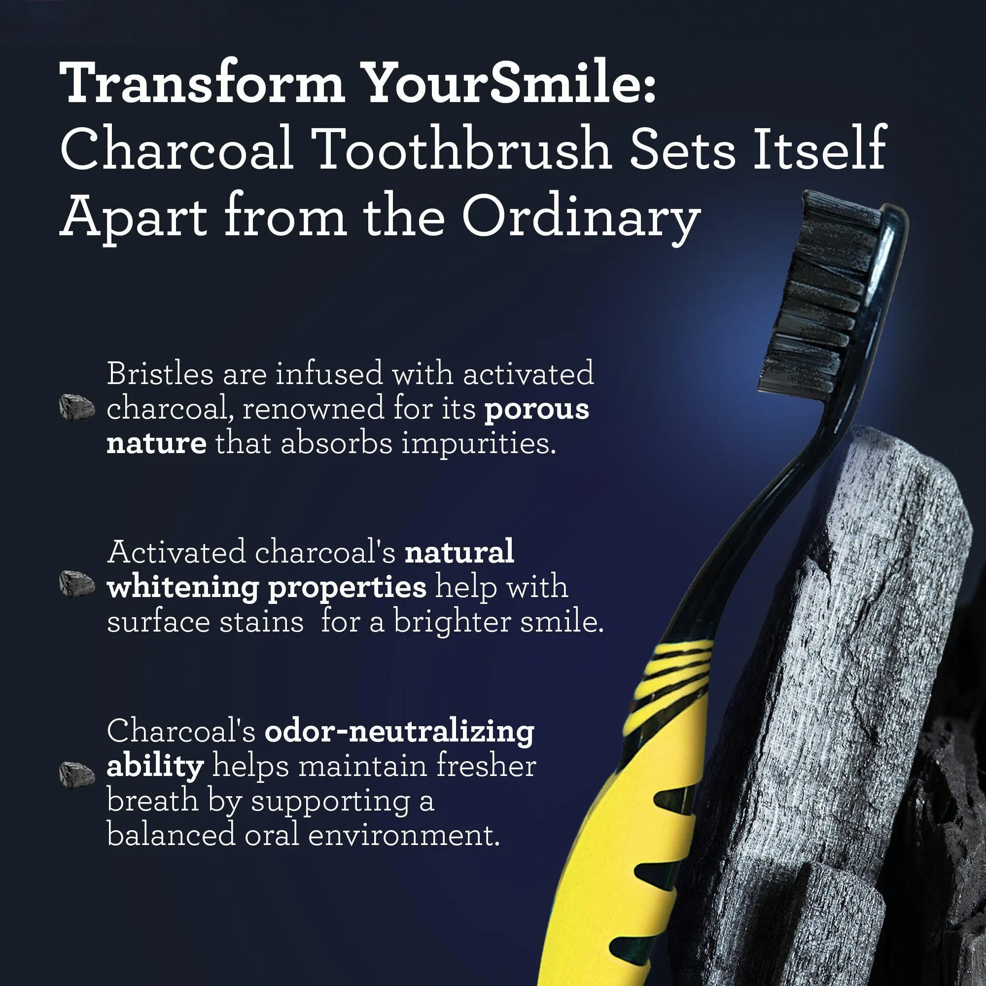 Charcoal Infused Toothbrushes (6 Count)