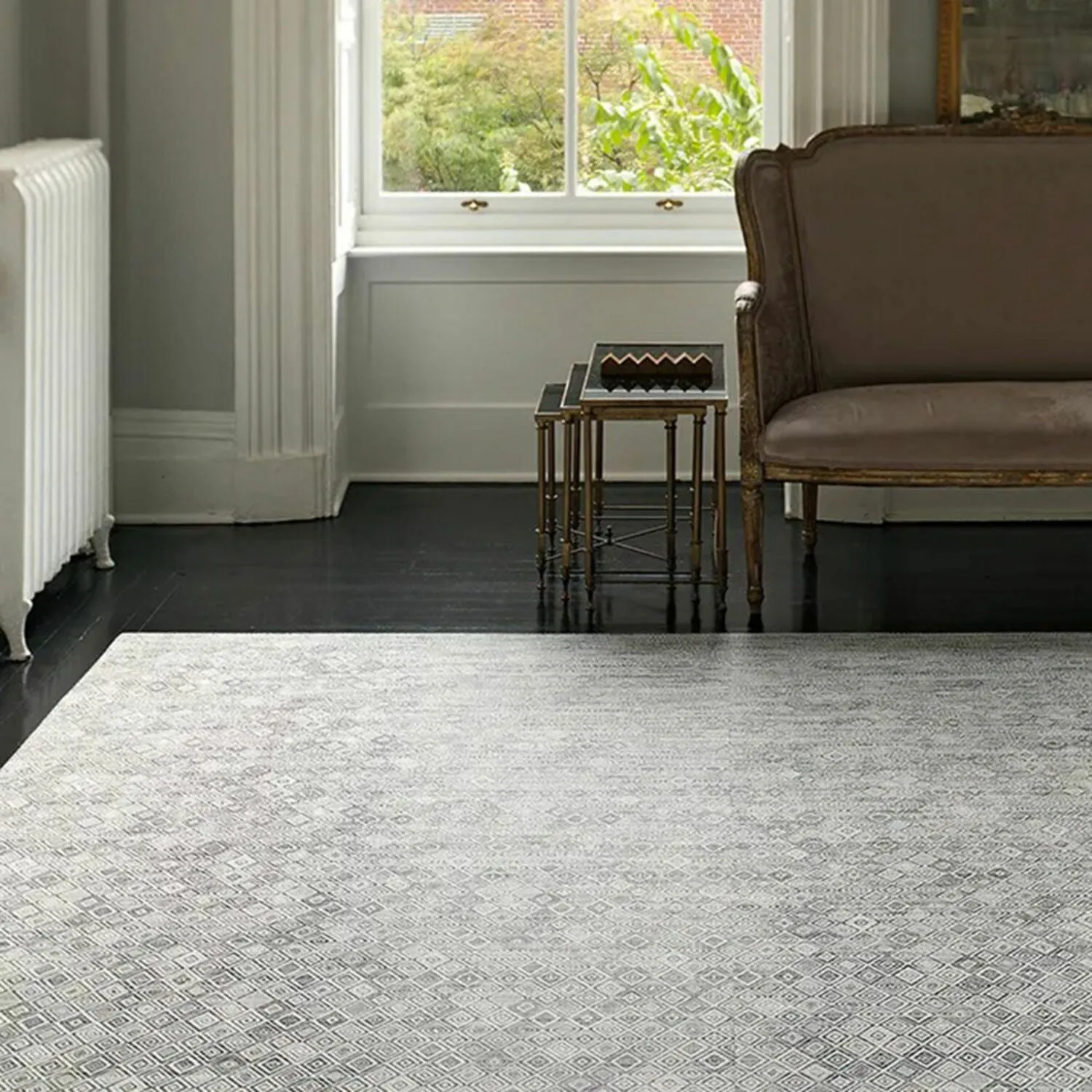 chilewich | woven floormat 183x270cm (72x106") | mosaic black   white