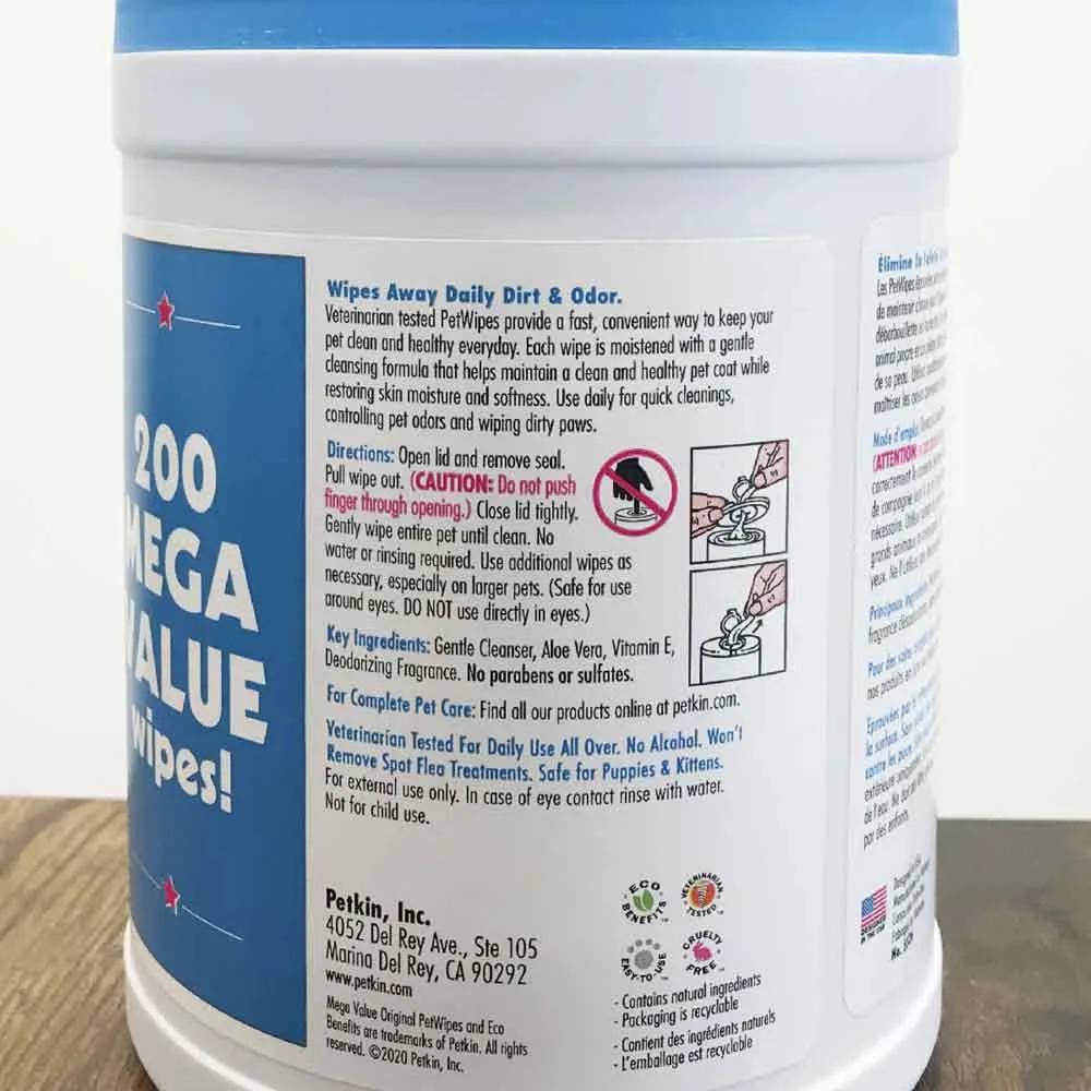 Extra Mega Value PetWipes from Petkin