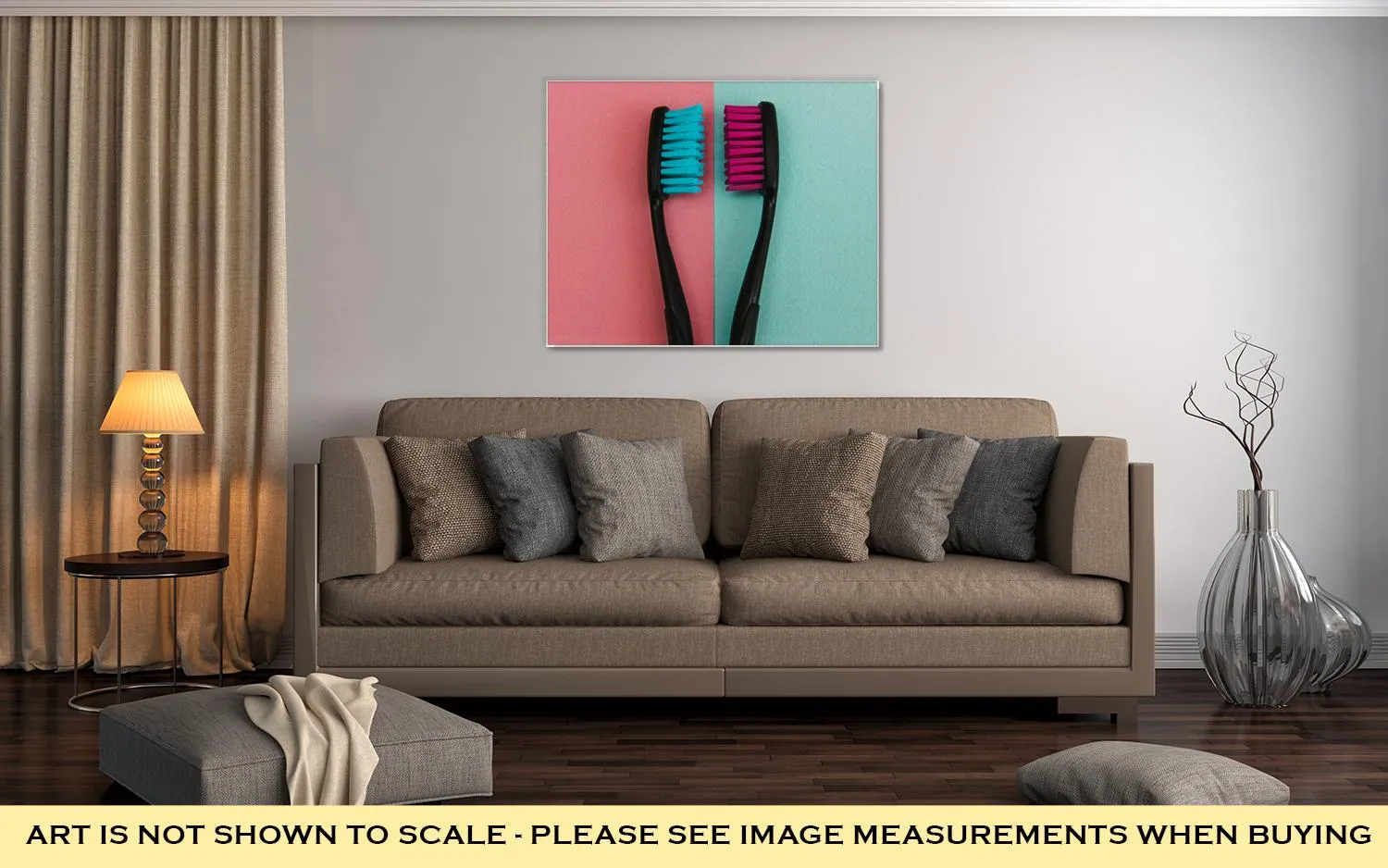 Gallery Wrapped Canvas, Crazy Colored Toothbrushes