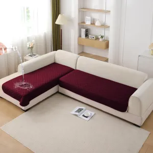 HOKIPO Waterproof Quick-Dry Sofa Mat Set for 3 2 L-Shape Sofa, Burgundy