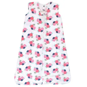 Hudson Baby Cotton Sleeveless Wearable Sleeping Bag, Sack, Blanket, Coral Floral