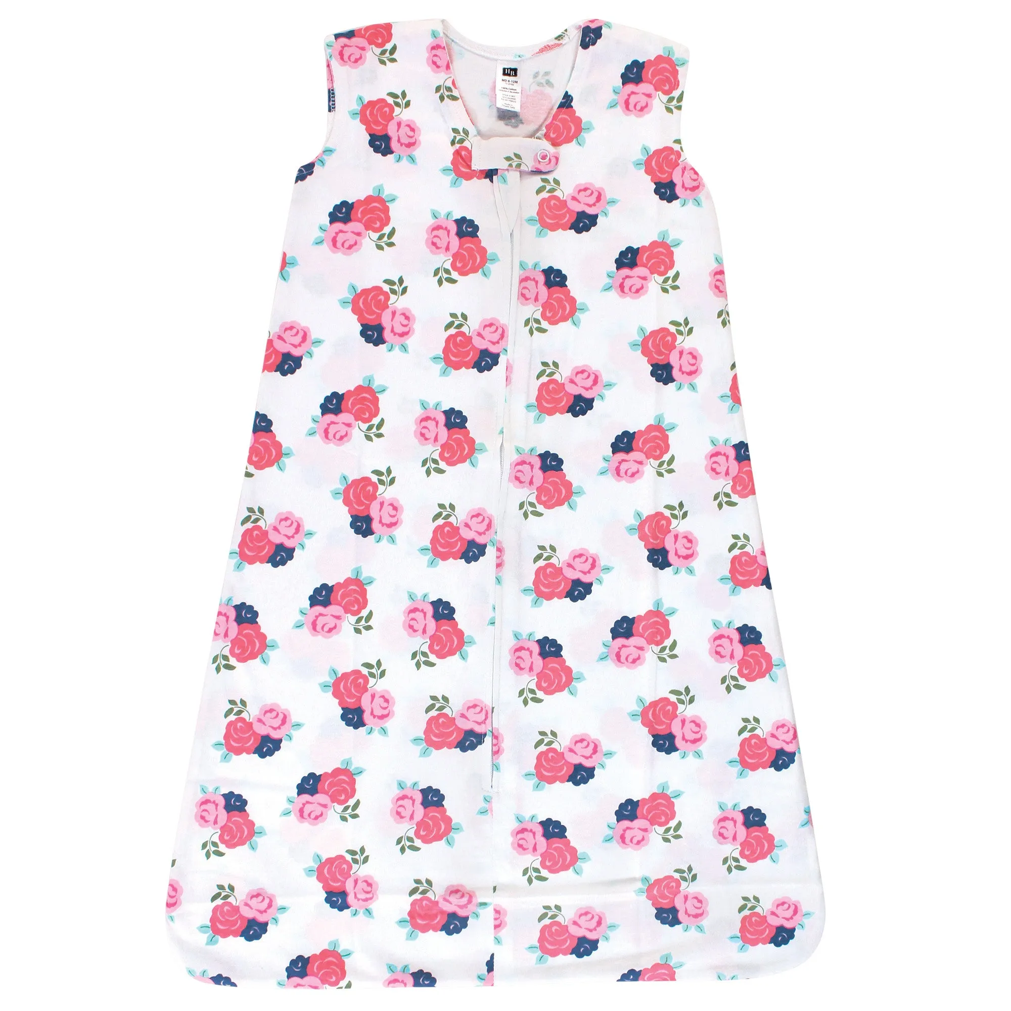 Hudson Baby Cotton Sleeveless Wearable Sleeping Bag, Sack, Blanket, Coral Floral