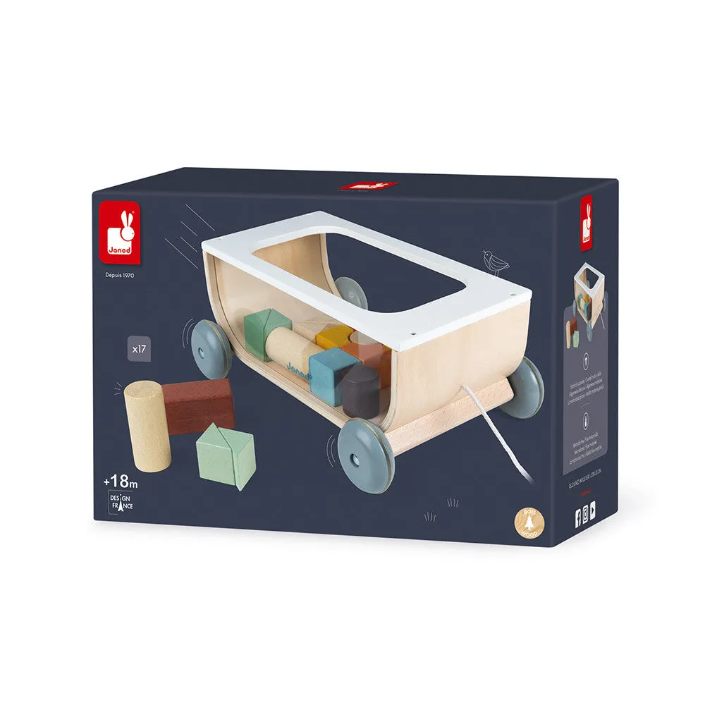 Janod Sweet Cocoon Collection - Cart With Blocks