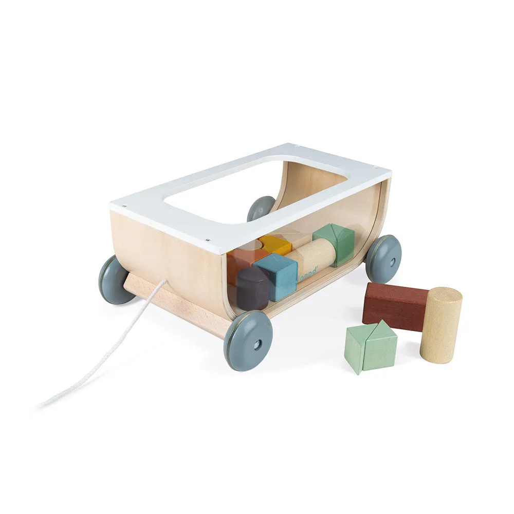 Janod Sweet Cocoon Collection - Cart With Blocks