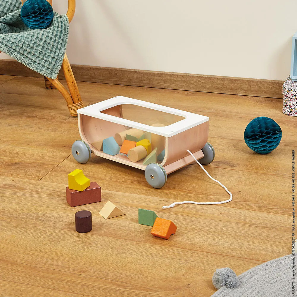 Janod Sweet Cocoon Collection - Cart With Blocks