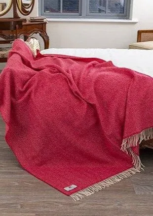 John Hanly Oversized Cashmere Throw - Raspberry