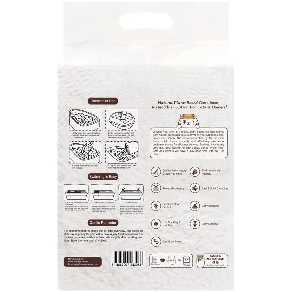 Jollycat Charcoal Clumping Pea Cat Litter 8L