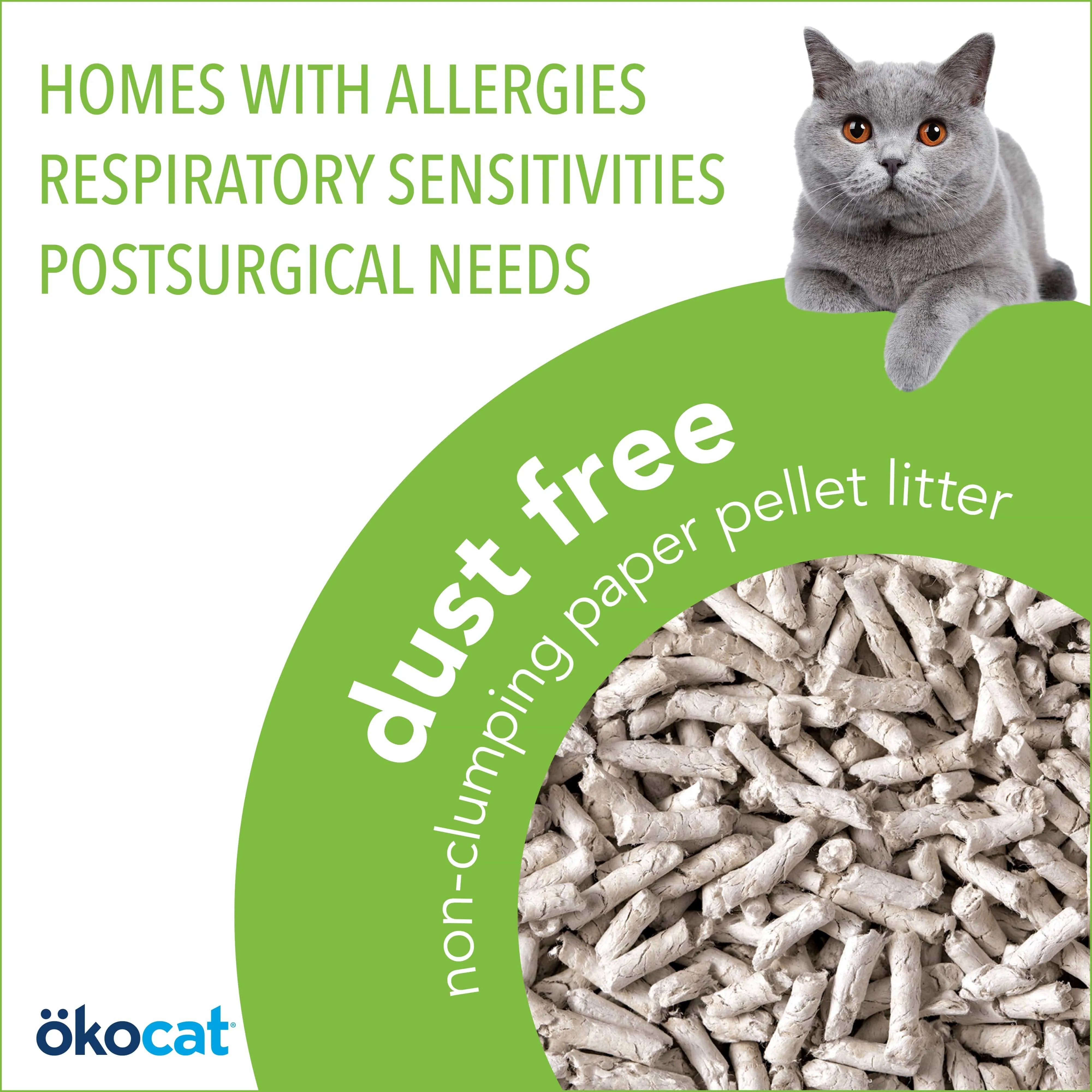 ökocat Dust Free Non-Clumping Paper Pellet Cat Litter