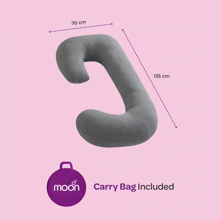 Moon Organic C Shaped Maternity Pillow (Light Grey)