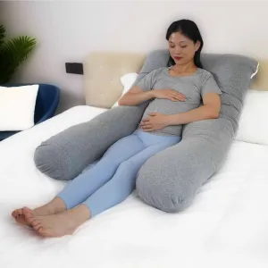 Moon Organic U Shaped  Maternity pillow Maternity Accessories Lite Grey Adult
