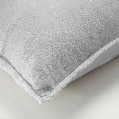 New - King Euro Heavyweight Linen Blend Throw Pillow Light Gray - Casaluna