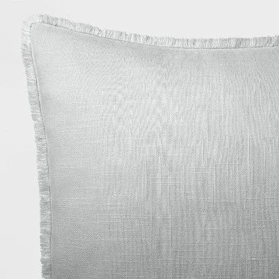 New - King Euro Heavyweight Linen Blend Throw Pillow Light Gray - Casaluna