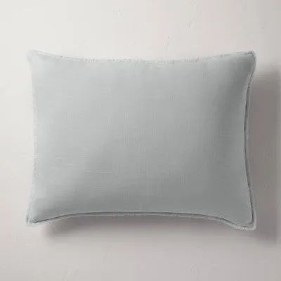 New - King Euro Heavyweight Linen Blend Throw Pillow Light Gray - Casaluna
