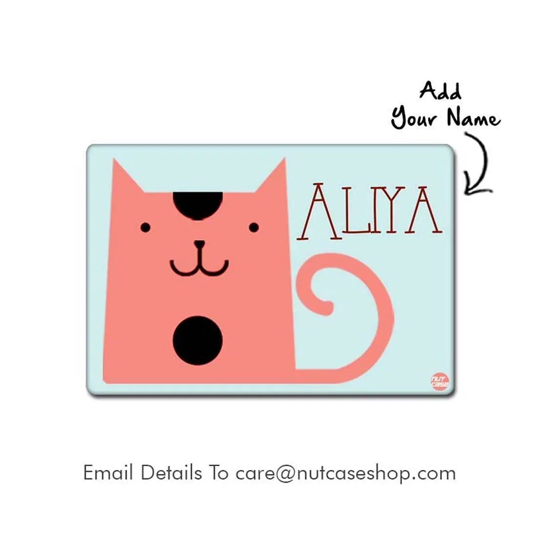 Personalized Fabric Table Mats For Kids  -  Pink Cat