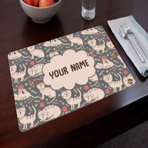 Personalized Table Mats Animal Theme Return Gifts for Kids  - Cute Cat
