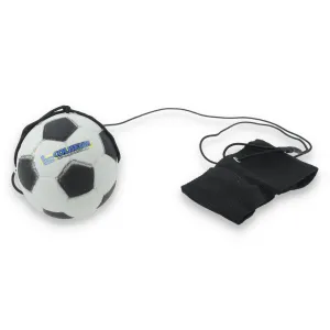 Return Rubber Soccer Ball on Nylon String with Wrist Band - Black/White