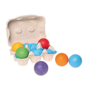 Six Wooden Rainbow Balls