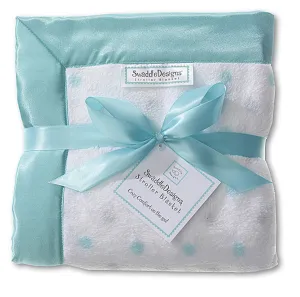 Stroller Blanket - Pastel & Sterling Dots, Turquoise, Large, 30x40 inches
